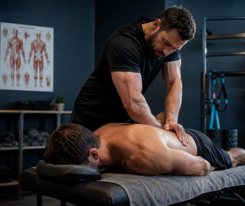 Sports massage session in the studio