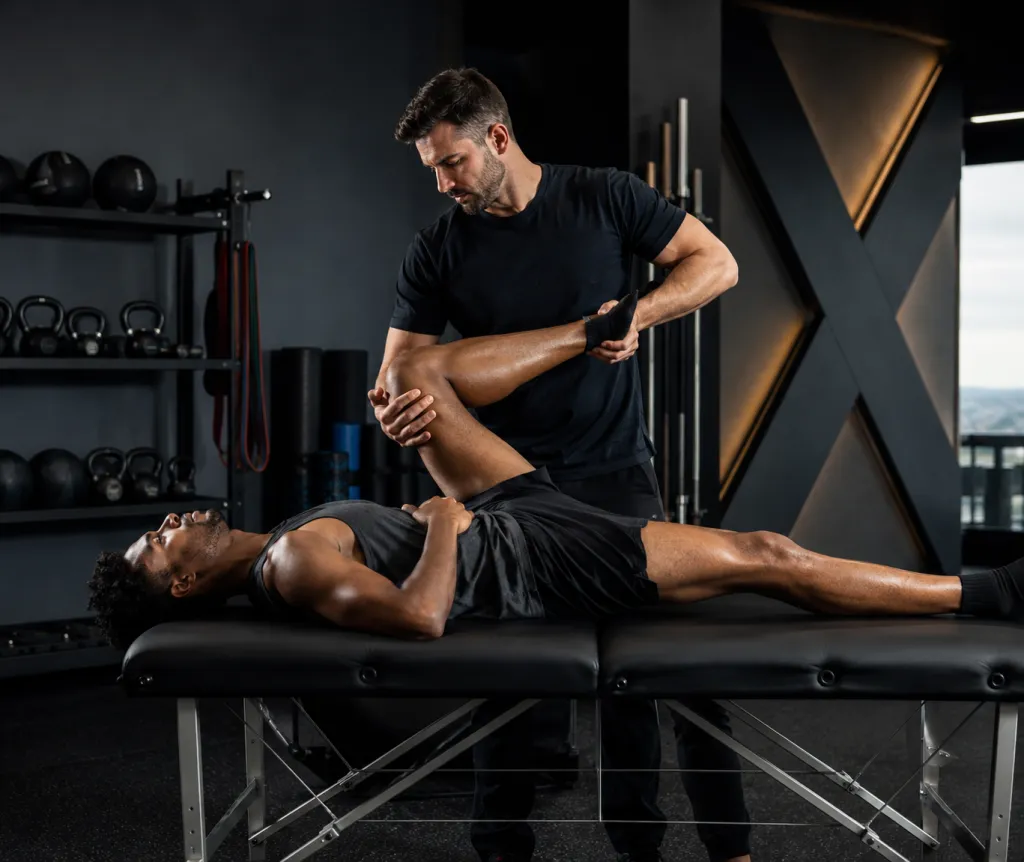 Therapist providing hands-on massage therapy
